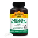 Country Life Chelated Magnezyum 250 mg - Supports Heart, Bone & Muscle Health, Vegan-Friendly Magnezyum Supplement with Magnezyum Oksit and Platinum Asit Chelate, Gluten-Free