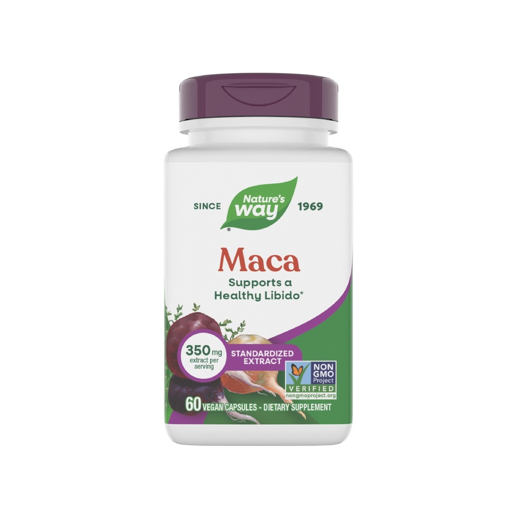 Ο τρόπος της φύσης Maca Standardized Extract, υποστηρίζει ένα υγιεινό Libido*, Standardized to 0,6% Glucosinolates, Μη ΓΤΟ Έργο Επαληθευμένο, 60 Vegan Κάψουλες (Packaging May Vary)