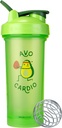BlenderBottle Just for Fun Classic V2 Shaker Bottle Perfect for Protein Shakes and Pre Workout, 28-Ounce, Avo Cardio