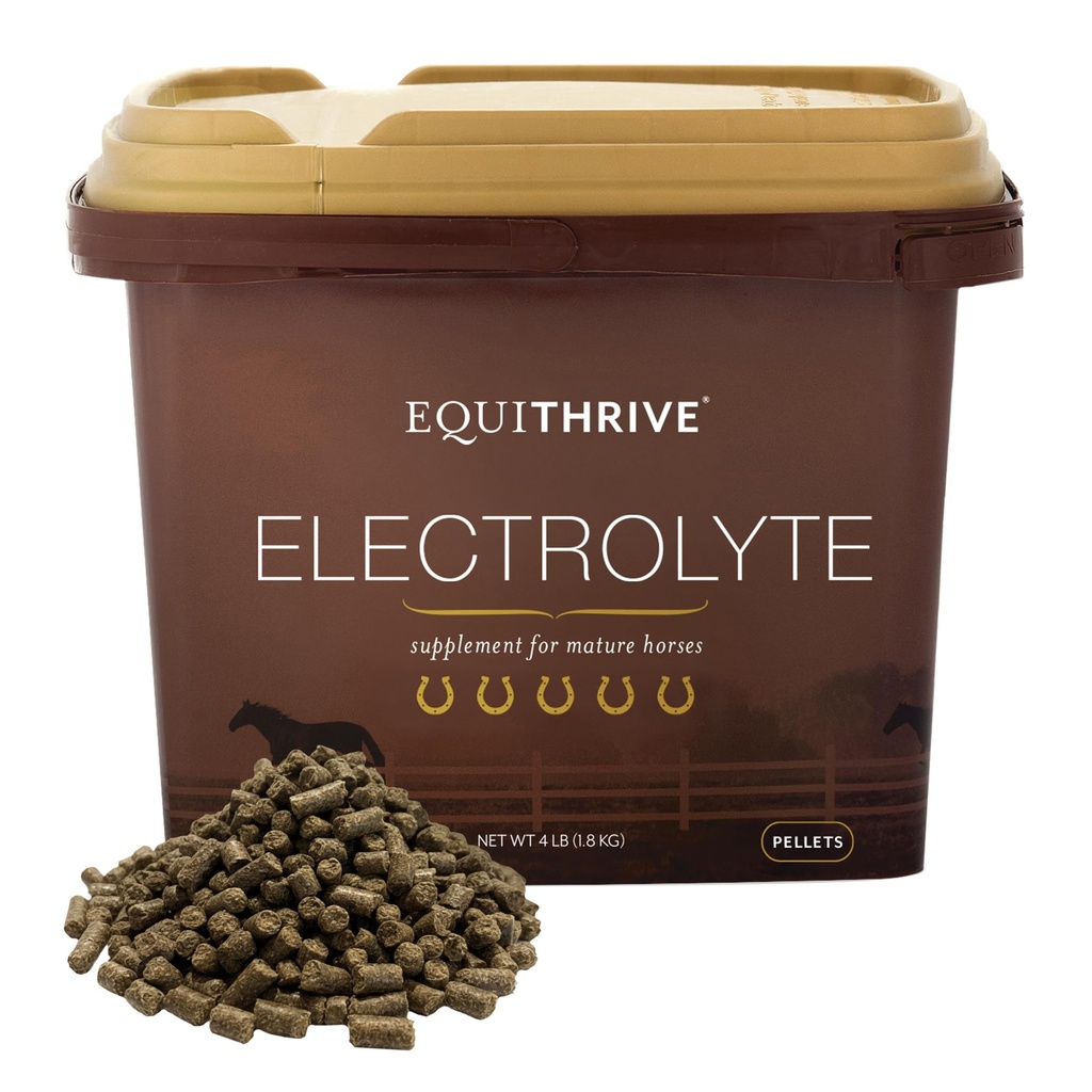 Equithrive Horse Electrolyte Pellets, Vitamins and Minerals Supplement, Equine Feed Supplies for Training and Competition, 4 lbs, 20 Day Supply