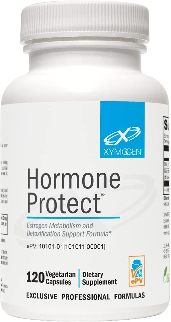 XYMOGEN Hormone Protect - Estrogen Metabolism + Estrogen Detox Support Formula - DIM (Diindolylmethane) with TrueBroc Glucoraphanin from Broccoli Extract (120 Capsules)