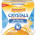 Κρύσταλλοι Emergen-C, On-the-Go Συμπλήρωμα Υποστήριξης Ανοσοποιητικού με Βιταμίνη C, Β Βιταμίνες, Ψευδάργυρο και Μαγγάνιο, Πορτοκαλί Ζωτικότητα - 56 Stick συσκευασίες
