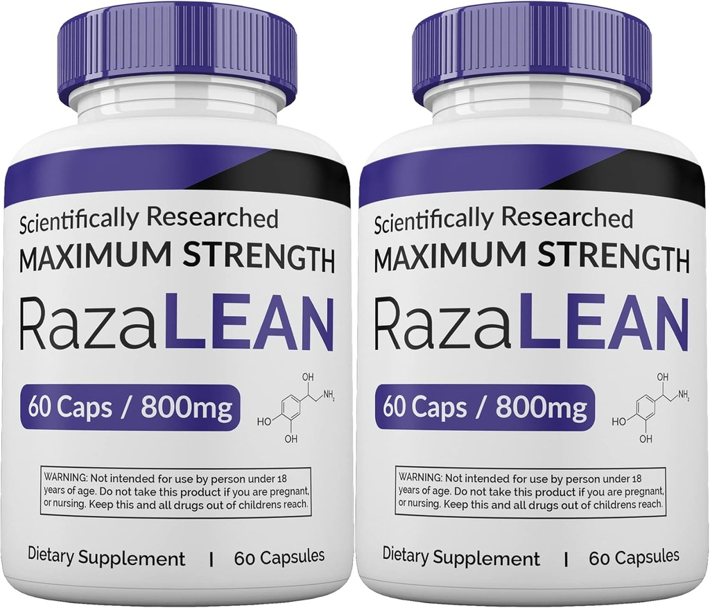 (2 Pack) RazaLean Pills, Razalean Capsules, 2 Ay Supply, ABD'de Made in USA