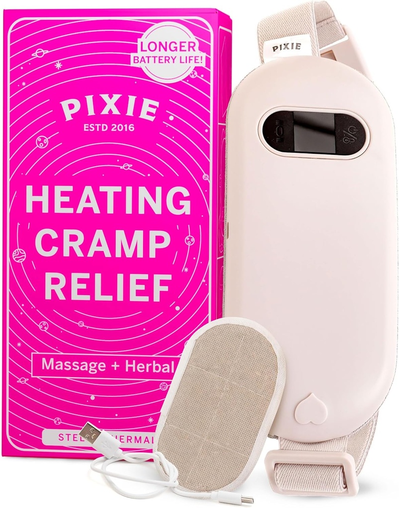 Pixie Rechargable Θέρμανση Pad για Cramps – Herbal Θερμοθεραπεία Ζώνη για Οπίσθιο Πόνος – Φυσική ανακούφιση με επαναχρησιμοποιήσιμα πακέτα θέρμανσης – Στοχαστικό δώρο για γυναίκες & κορίτσια