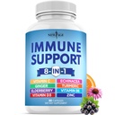 NEW AGE 8 in 1 Immune Support ATM Supplement with Echinacea, Vitamin C ve çinko 50 mg, D 5000 IU, Turmeric Curcumin & Ginger, B6, Elderberry 60 Count (Pack of 1)