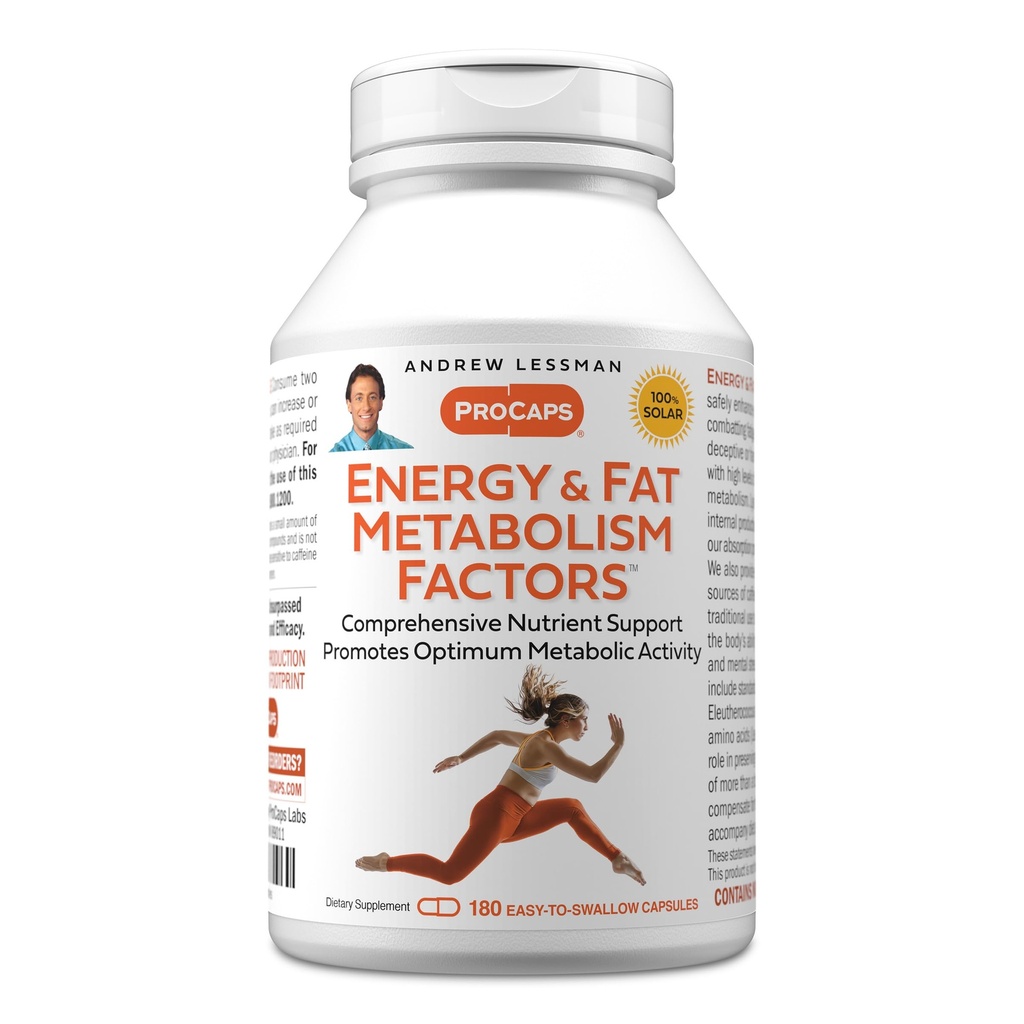 ANDREW LESSMAN Enerji ve Fat Metabolism Faktörleri 180 Capsules - Carnitine, Green Tea, Guarana, Ginseng, B-Complex ile Optimum Fat Yanağı ve Enerji Metabolism'ı teşvik eder. Swallow Capsules kolay