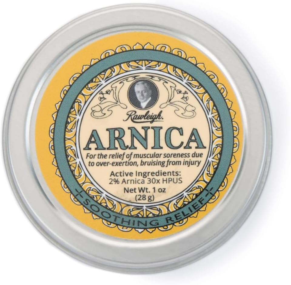 Rawleigh Arnica Soothing Balm: 1 oz,% 2 Arnica 30X HPUS, Kas Soreness için Doğal Formula, Overexertion Bruising, Absorbs fast, Non Greasy, Travel-Friendly Tin - 1 Paket