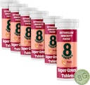 8Greens Supergreens Tabletler | Super Greens Toz Superfood, Metabolism Immunity & Focus, Daily Greens Effervescent Tabletler, Organik: Aloe Vera, Spirulina, Chlorella, Peach, Tube 60 Hizmetler.