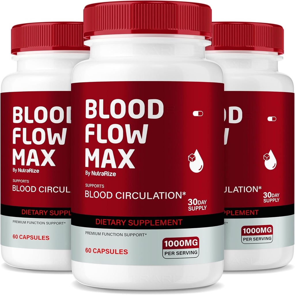 NutraRize (Pack of 3 Blood Flow Max Capsules, Advanced Blood Support Formula, Maximum Strength Supplement for Healthy Blood Circulation, All Natural Pills for Συνολική Υγεία, Κριτικές (180 Κάψουλες)