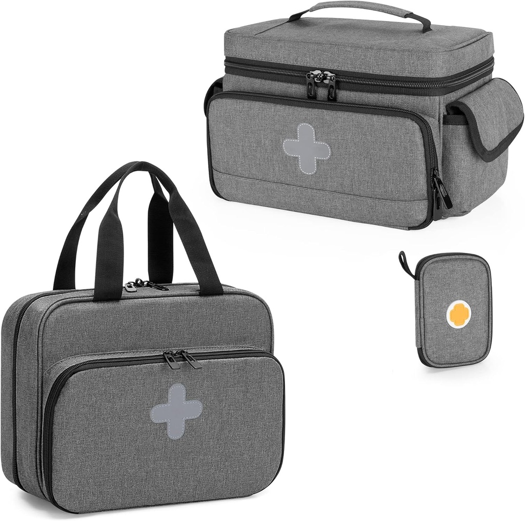 CURMIO Medicine Storage Bag Boş, Lockable Pill Şişe Organizer, First Aid Kits, Medical Box for Home and Travel