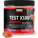 Force Factor Test X180 Gummies testosteron Federer for Men with Tongkat Ali, Horny Goat Weed, Tribulus Terrestris, Fenugreek, & Black Maca, Supplement Men, Berry, 60 Gummies, 1-Pack