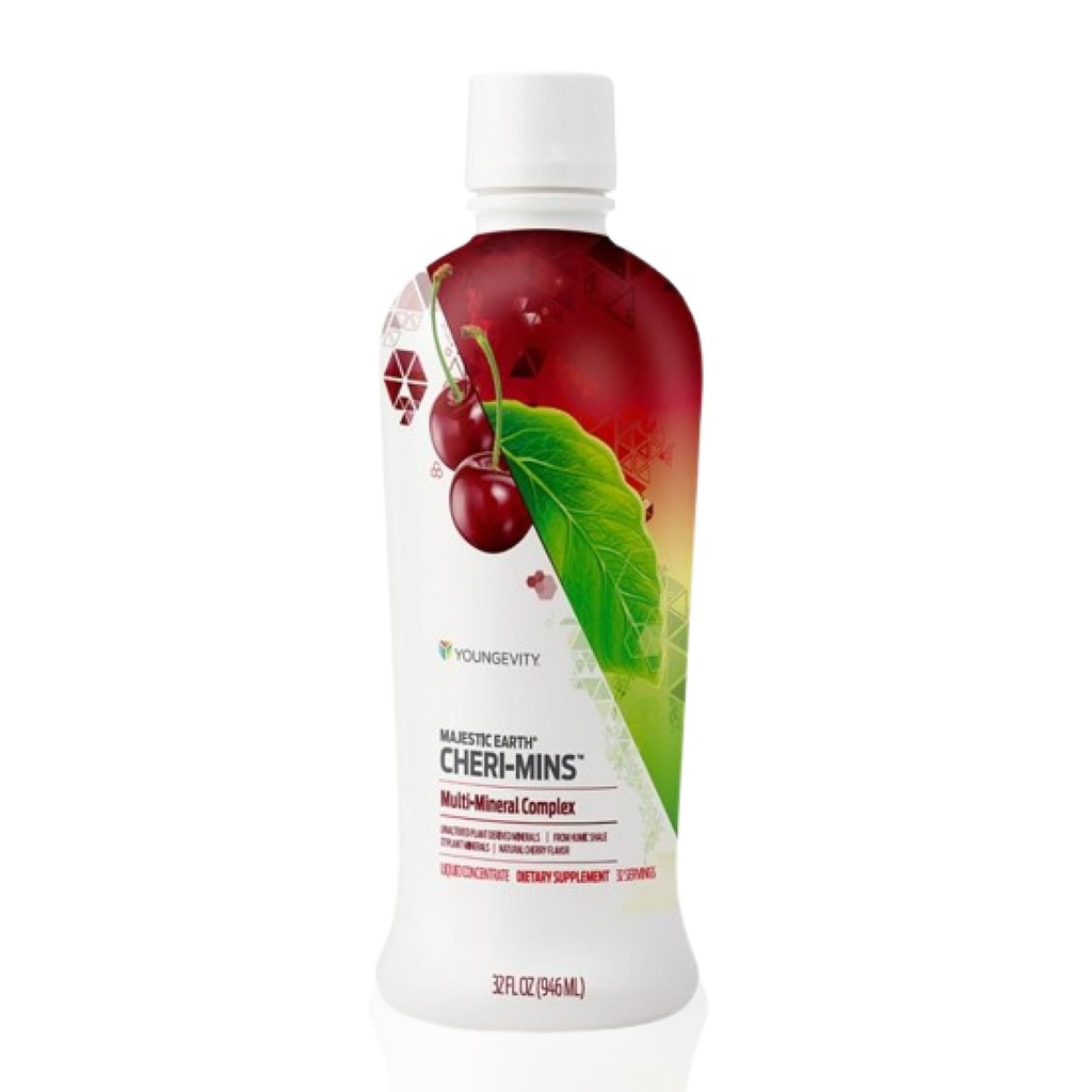 Youngevity Cheri-MinsTM Plant Derived Sıvı Mineraller - Büyük Tasting Formula - 77+ Doğal Unaltered Trace Minerals - Colloidal Form Humic Shale (32 Fl Oz)