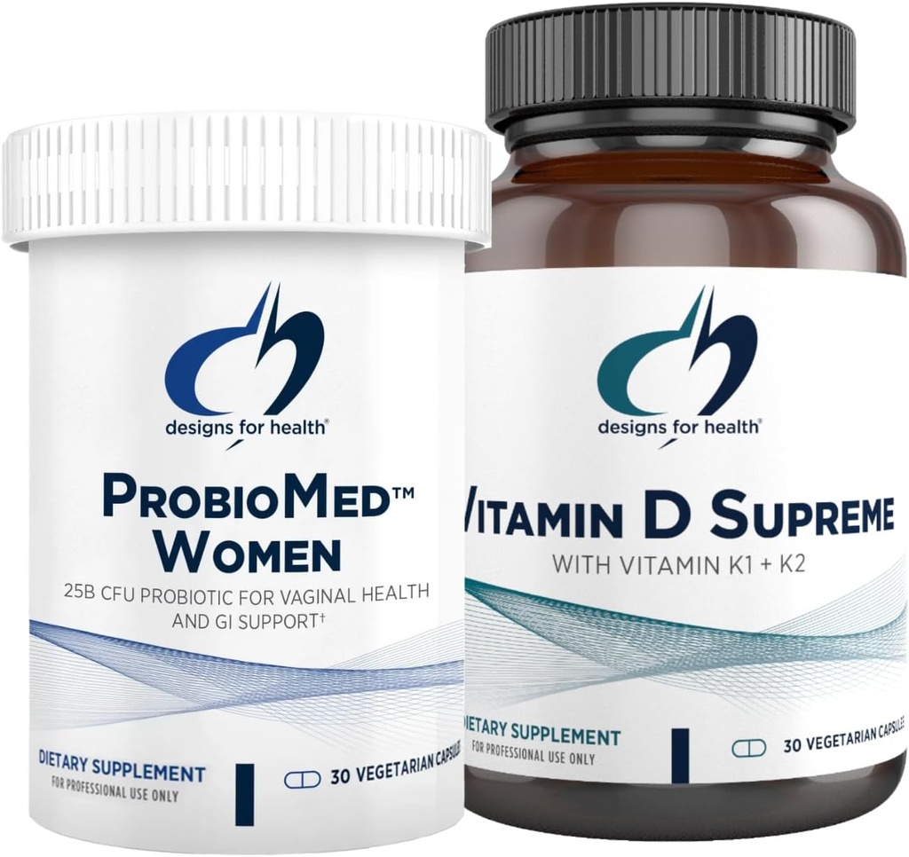 D & Women's Probiyotik Sche - ProbioMed Women (30 Capsules) Gut Health & Vaginal Probiyotik with Vitamin K2 for Immune & Bone Health