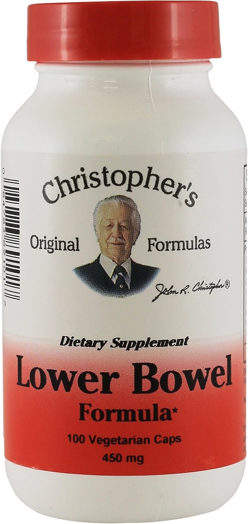 Dr. Christopher's Lower Bowel Formula Vegetarian 100 Capsules 450 mg (Pack of 2)
