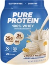 Saf Protein Toz, Whey, Yüksek Protein, Low Sugar, Gluten Free, Vanilla Cream, 1.75 lbs