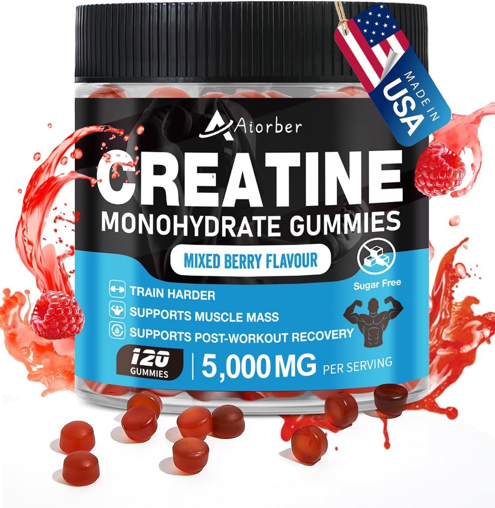 Erkekler ve Kadınlar için Kretan Monohidrat Gummies, 120 Kont