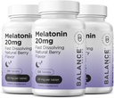 Balancebreens Μελατονίνη 20mg Ταχεία ταχείας διάλυσης - Υψηλή ισχύς, γρήγορη δράση, φυσική υποστήριξη ύπνου – Βοηθήματα ύπνου για ενήλικες – Μη γκρίζα, χωρίς ναρκωτικά Φόρμουλα – 120 χάπια ύπνου