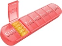 Haftalık Pill Organizer 1 Gün Bir Gün Seyahat Pill Box 7 Gün Ekstra Büyük Karşılaştırmalar Vitamini, Günlük Pill Konteyner 7 günlük Balık Yağı Davası (Kızıl)