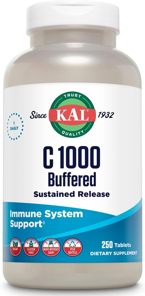 KAL C- 1000 Tabletισκία παρατεταμένης αποδέσμευσης, 1000 mg, 250 Count