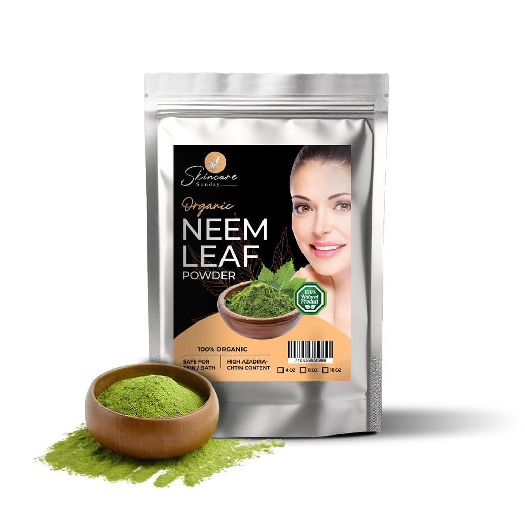 Organik Neem Leaf Toz Skin, Hair & Bath - Pure & Natural | Yenilikler Glow – 1 Pound