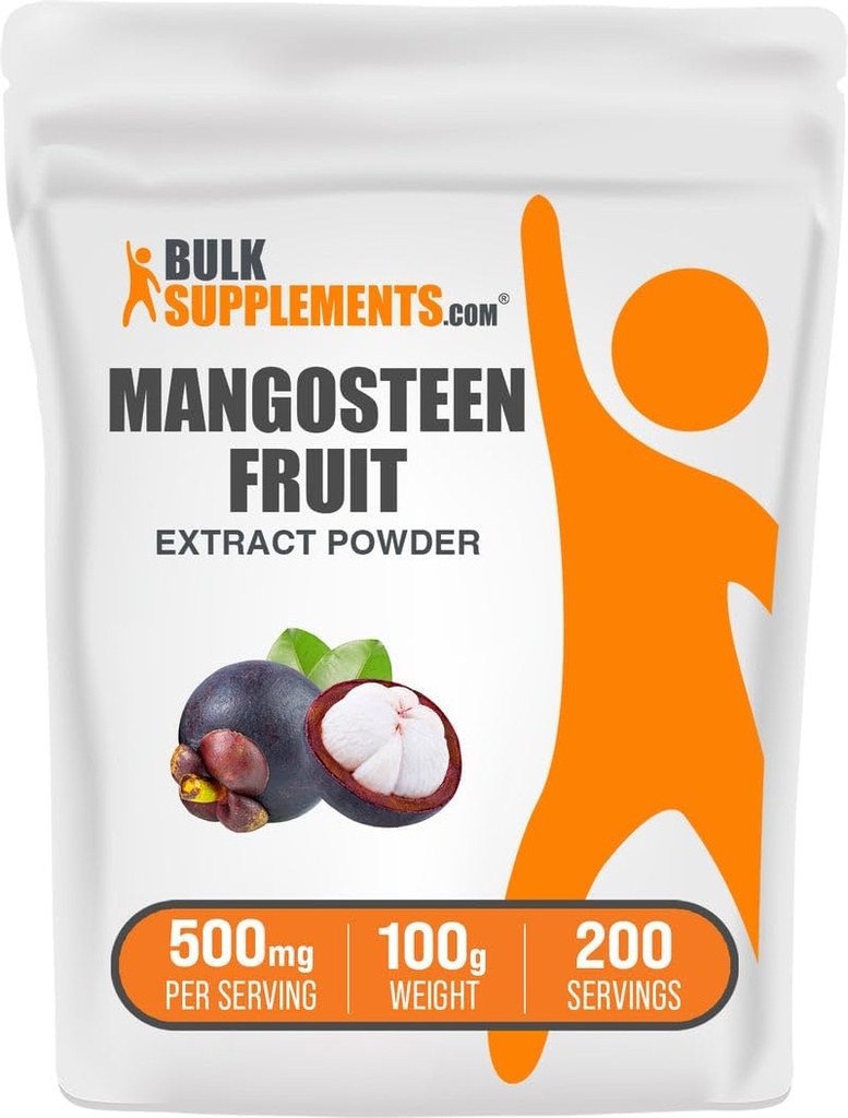 BulkSupplements.com Mangosteen Extract Toz - Superfood Supplement, Mangosteen Fruit - Gluten Free, 500 mg per Service, 100g (3.5 oz) (Pack of 1)