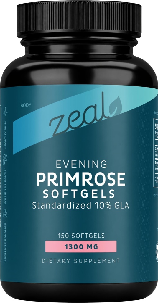 Primrose Oil Capsules (150 sıvı Softgels | 1300 mg) Premium Evening Primrose Oil - Kadınlar için Doğal kaynaklı Hormon Destek Supplement - Cold Pressed w. 10% GLA