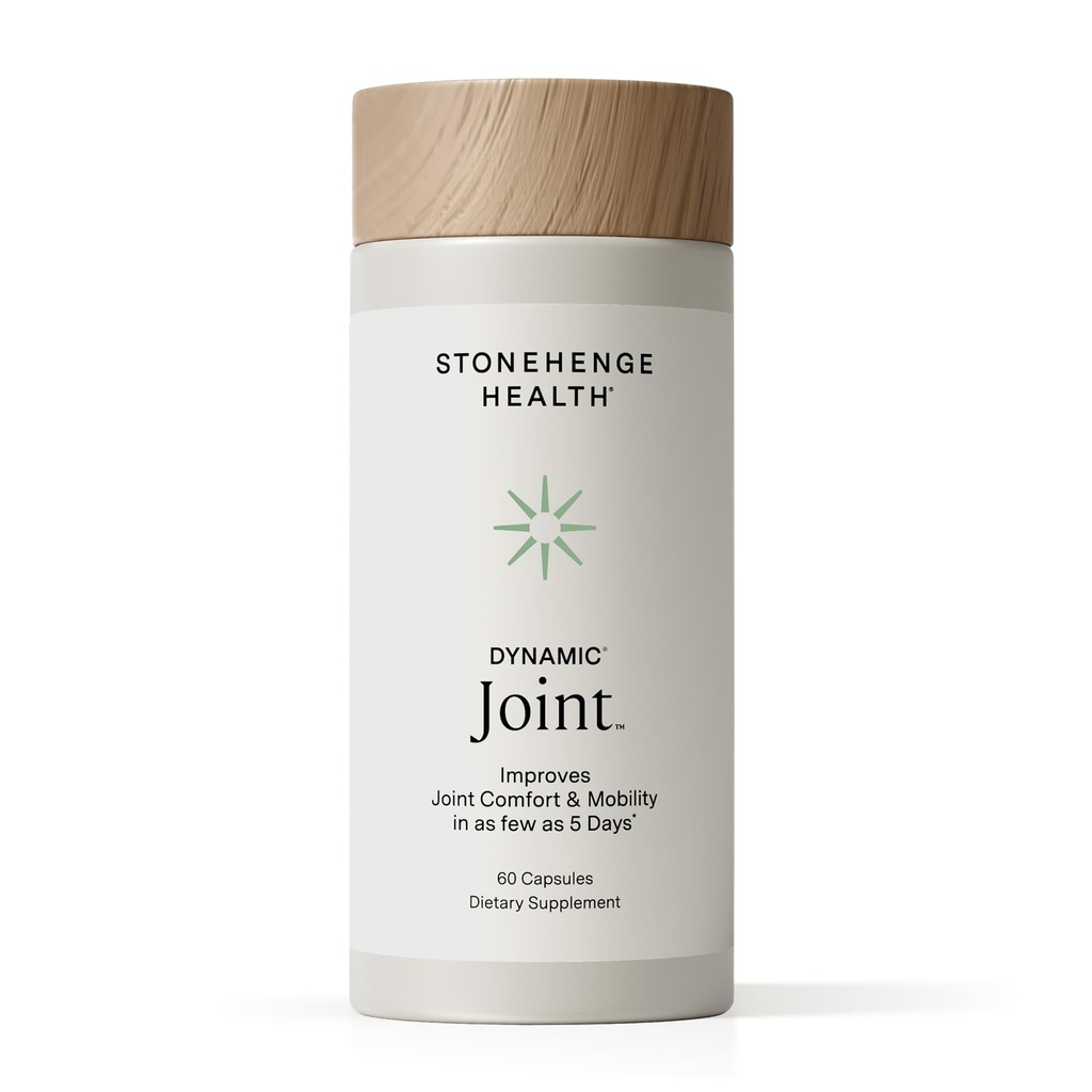 Stonehenge Health Dynamic Joint Health Supplement – Fast-Acting Support with AprèsFlex® Boswellia, MSM, Multi-Type Collagen, Turmeric, Bromelain, Vitaminler C & D3 - Ortak Konfor - 60 Capsules