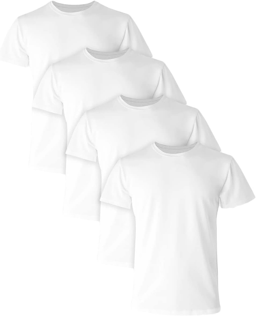 Hanes Mens Ultimate Comfort Fit Undershirt, Ανδρικό crewneck Stretch-Cotton T-Shirt, 4-Pack