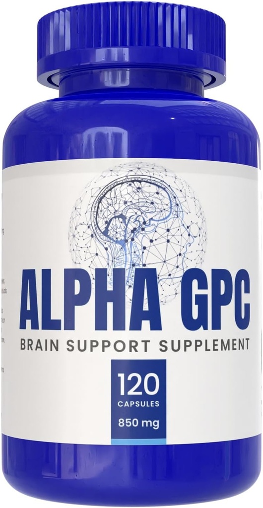 Alpha GPC συμπλήρωμα, 120 κάψουλες, 850mg υπηρεσίες, βοήθεια υποστήριξης εγκεφάλου που υποστηρίζει την εστίαση, τη μνήμη και την ενέργεια, Made in The USA