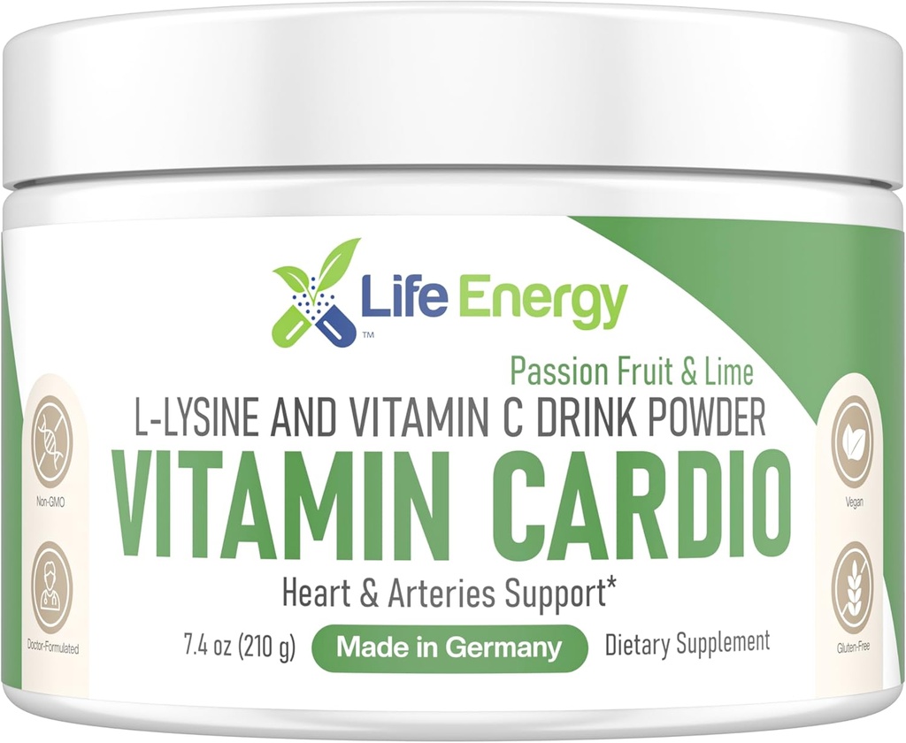Yüksek Dosed 2000 mg C & L-Lysine İçecek Mix Toz | Kalp, Sanatlar, Collagen & Immune Support | Passion Fruit & Lime | Stomach-Friendly | Non-GMO Sugar-Free Vegan Doktor-Former | 210g Boyut