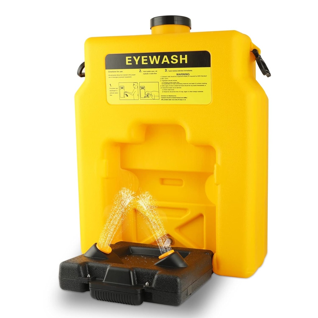 Portatif Eyewash-Station Emergency OSHA-Approved Yeipower - Duvar Atlı Göz İlk Yardımı 14 Gallon Eye Irrigation Equipment Equipment