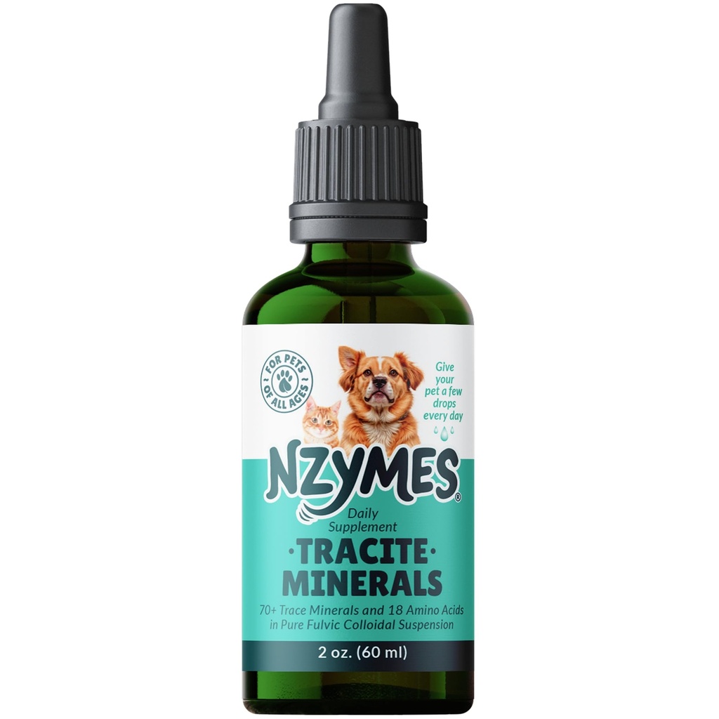 Nzymes® Tracite Minerals for Pets - Fulvic Acid, Humic Acid, ve Iron-Based Trace Mineral Drops ve Platinum Energy için Amino Asitler - ABD'de Yapıldı