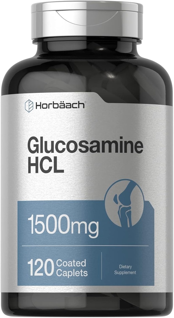 Horbäach Glucosamine HCL | 1500 mg | 120 Caplets | Non-GMO ve Gluten Free Supplement Supplement Supplement