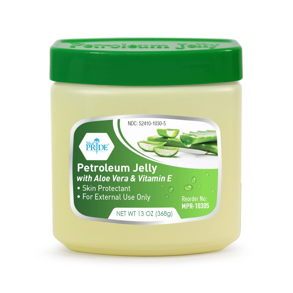 MED PRIDE Petroleum Jelly 13 Oz Tub με Aloe Vera Ιατρική και βιταμίνη Ε για το ξηρό δέρμα, εξανθήματα, εγκαύματα, σφυρήλατα χείλη, εξάνθημα