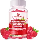 Magnezyum Glycinate Gummies 1000 mg - Sugar Free Magnezyum Pids Supplement with Vitamin D, B6, CoQ10 for Calm Mood & Sleep Support - 90 Raspberry Gummies.