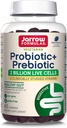 Jarrow Formulas Probiotic+ Prebiotic Dietary Supplement, Digestive Health, Gut Flora+Immune Health - 2 Billion CFU - 2 Clinically Studied Strains - 60 Gummies - Blackberry Flavor