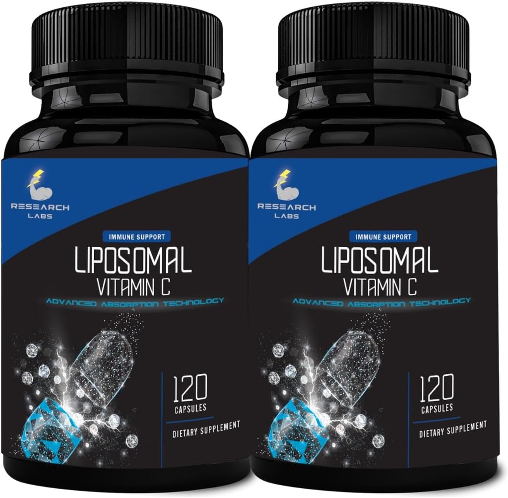 Araştırma Laboratuvarları Liposomal Vitamin C Supplement w/Enhanced Abvitamin LipoQuil-CTM | 2 Fer 1 ad 240 Capsules Total Immune Support Collagen ATM | High Dose Fat ► Vita C 1000 mg Buffered | Non GMO