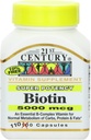 Biotin 5000 Mcg Capsules, 330 Kont ( 3 Şişe) / Biotine 5000 Mcg Capsules, 330 Count (En 3 bouteilles)