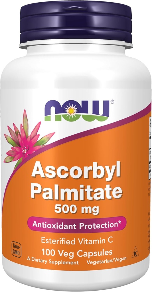 NOW Συμπληρώματα, Ascorbyl Palmitate 500 mg, Esterified Vitamin C, Antioxidant Protection*, 100 Veg Κάψουλες