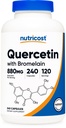 Nutricost Quercetin 880mg, Bromelain (165 mg) ile 240 Vejetaryen Capsules - 120 Hizmet (440 mg Quercetin Per Cap) - Gluten Free, Non-GMO