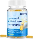 Λιποσωμική Ναττοκινάση 12, 000 FU Serrapeptase 360, 000 SPU Enzyme Supplement - Εμπλουτισμένη με Συνεργικά Ένζυμα και Θρεπτικό Μείγμα & Ινουλίνη για Κυκλοφορική, Ορός, Διηθητική 60 Κάψουλες (1 Φιάλη)