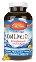 Carlson - Cod Liver Oil, 460 mg Omega-3s + Vitamins A & D3, Wild-Caught Norveç Arctic Cod-Liver Oil, Sustainable Sourced Nordic Fish Capsules, Lemon, 300 Softgels