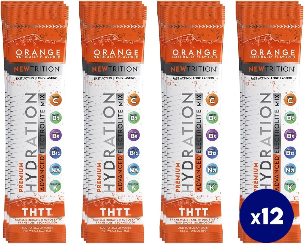 Hydration Toz, 12 Elektrolyte Toz Paketleri, Doğal olarak Su için Hydrating Packets, Fast Acting Hydrate Electrolytes with Vitamins B & C, Energy & Recovery