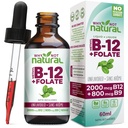 Neden Doğal Vitamin B12 Sıvı Plus Folate - Organik Sublingual Extra Strength Vegan Drops - Folinic Supplement with Folinic