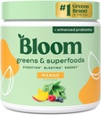 Bloom Beslenme Superfood Greens Toz, Probiyotikler ve Prebiyotiklerle Digestive Enzymes, Gut Health, Women, Chlorella, Green Juice Mix with Beet Root Toz, 30 SVG, Mango
