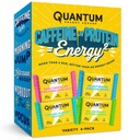 Quantum Energy Square - Energy Bar with Caffeine & 10g Protein, Healthy Snack On the Go - Vegan, Gluten-free, Soy & Dairy-Free - Ποικιλία 4-Pack