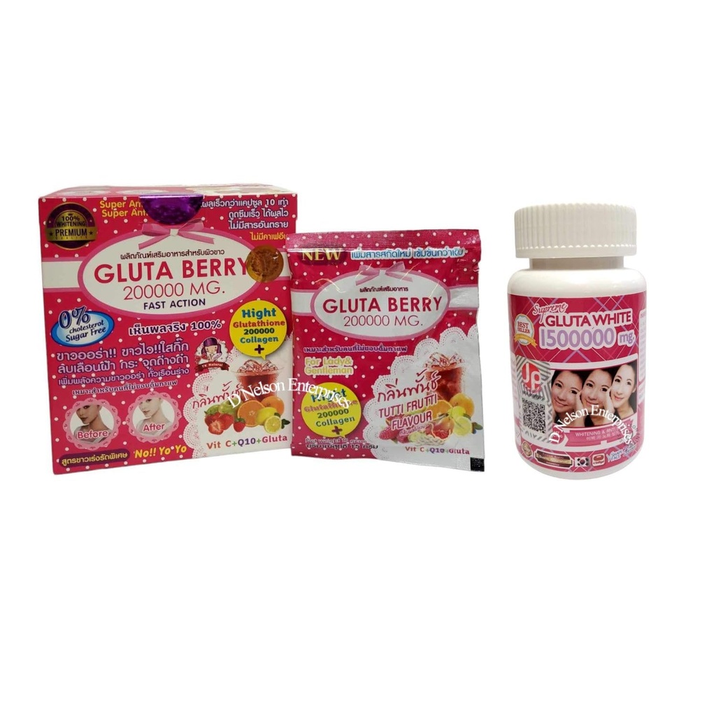 Gluta Berry Collagen Drink Punch & Supreme Gluta White Glutathione