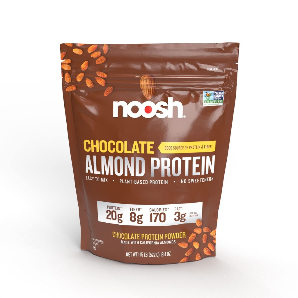 NOOSH Plantive Almond Protein Toz Çikolata 43 Gram - Vegan Protein Toz, Tüm Doğal Malzemeler, Non-GMO, Gluten Free, Kosher, Peanut Free, Soy Free, Dairy Free (Ccolate)