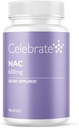 Γιορτάστε το συμπλήρωμα βιταμίνης NAC (N- Acetyl Cysteine), 600mg ανά καψάκιο, χωρίς γλουτένη, χωρίς ΓΤΟ, 90 κάψουλες