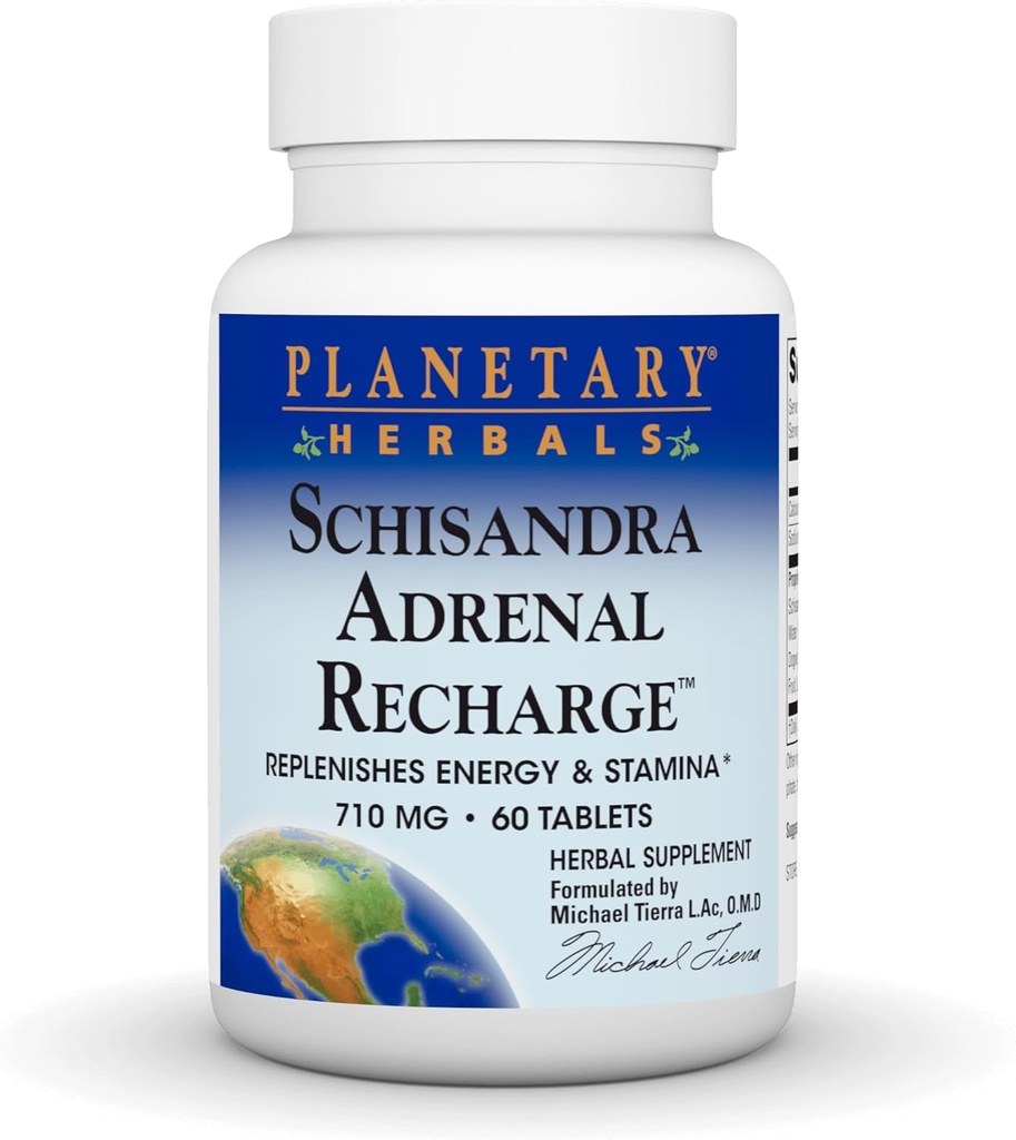 Πλανητικά βότανα Schisandra Adrenal Complex 710mg με Yam Rhizome, Poria Sclerotium & More - 60 δισκία